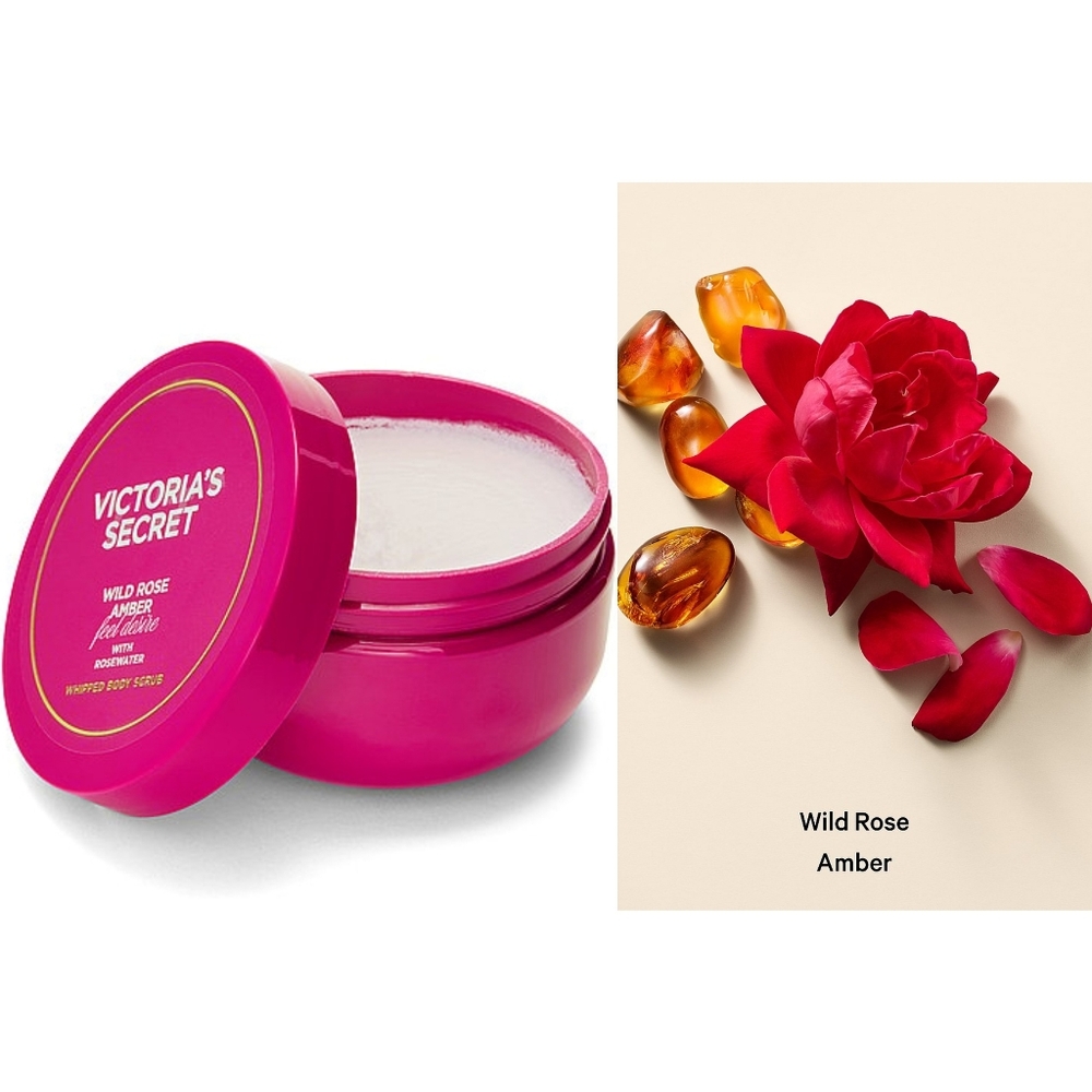 Victoria's Secret Wild Rose & Amber Whipped Body Scrub New RARE